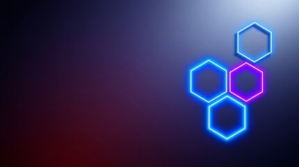 hexagon pattern with glowing lights and connecting lines.