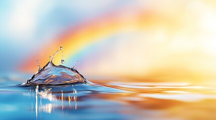 Wall Mural - A rainbow is reflected in the water of a pool