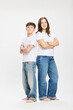 © Stefanie - Studio portrait of two teenage kids.