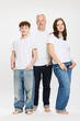 © Stefanie - Studio portrait of father with two teenage kids.