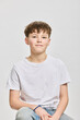 © Stefanie - Studio portrait of teenage boy.