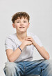 © Stefanie - Studio portrait of teenage boy.