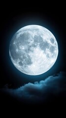 Wall Mural - A full moon in the night sky with clouds