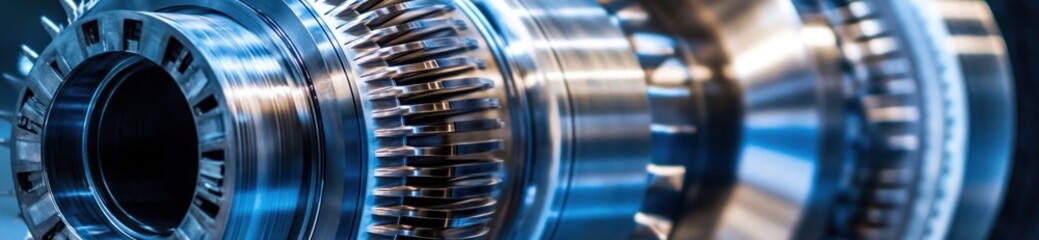 Aufkleber - Close-up of intricate metallic gears, showcasing precision engineering and industrial machinery.