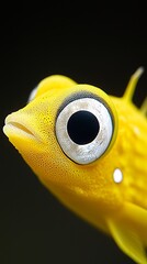 Wall Mural - A close up of a yellow fish with big eyes