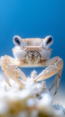 Wall Mural - A close up of a crab on a coral reef