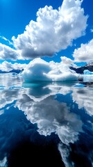 Wall Mural - A large iceberg floating on top of a body of water