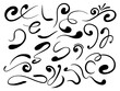 © Mussbila - Abstract Black Ink Swirls and Curls Collection. A collection of 23 abstract black ink swirls and curls, designed with bold and fluid lines for creative, minimalist, and modern projects