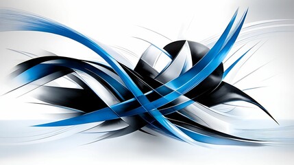 Wall Mural - drawings pattern flow concept, a dynamic abstract design featuring flowing lines in blue, black, and