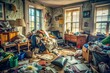 © prapatsorn - Overwhelmed Home: Cluttered Room Illustrating Diogenes Syndrome