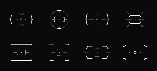 Wall Mural - futuristic cyberpunk crosshair vector design set.