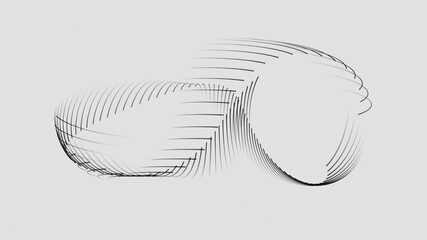 Poster - Minimalist Abstract Flowing Black Lines on White Background