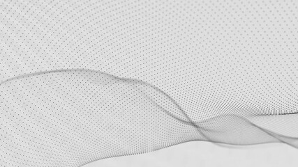 Aufkleber - Minimalist Abstract Wave with Dotted Pattern on White Background

