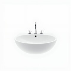 there is a white sink with a chrome faucet and a chrome faucet.