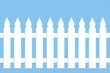 © Guy - White Picket Fence Border Blue Sky Background Home Decor Simple Design