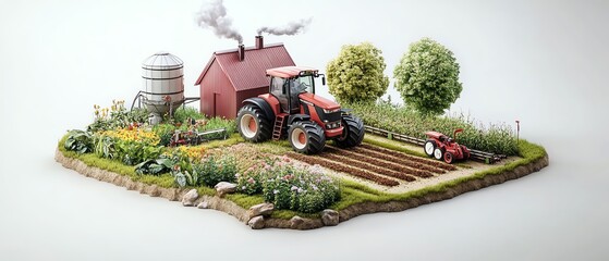 Poster - Technologydriven smart agriculture, advanced farming solutions with drones, sensors, and automated machinery for food production, ultrarealistic, HD resolution