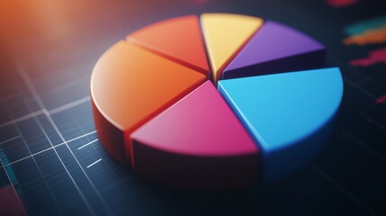 Poster - A creative D pie chart with animated effects, displaying vibrant colors and smooth transitions between segments, emphasizing the dynamic nature of financial analysis.