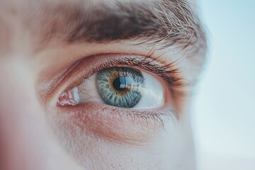 Leinwandbilder - Future concept of a woman with an eye panel enhanced by cyber technology.