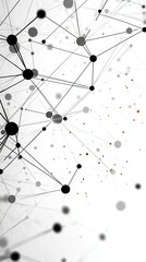 abstract design featuring a network of connected dots and structures representing global technology 