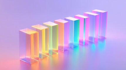 Poster - A detailed D bar chart displaying investment growth, with bars in vibrant colors and a sleek glass-like finish, highlighting the importance of data in financial decisions.