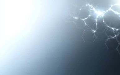 Fototapete - A background with abstract hexagons and a digital high-tech aesthetic, perfect for technology concepts and including space for your text.