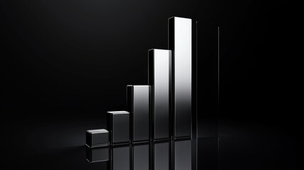Poster - A high-contrast D bar chart illustrating revenue growth, with sharp edges and a glossy finish, drawing attention to the financial performance over time.