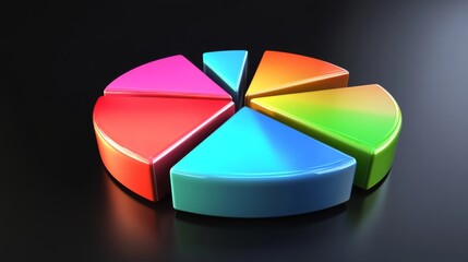 Aufkleber - A professional D pie chart illustrating sales distribution, featuring detailed textures on each slice and subtle lighting that adds depth to the overall design.