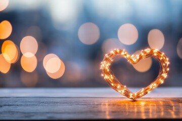 Poster - A simple heart shape radiating lines of light, representing joy and positivity in a sleek, modern design