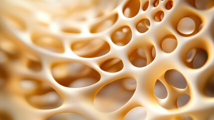 Leinwandbilder - Intricate 3D structure showcasing network of interconnected holes, resembling organic forms. This design symbolizes complexity and innovation in modern art