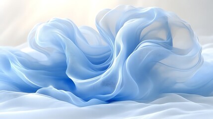 Wall Mural - Abstract swirling light blue fabric. (1)