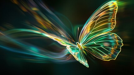 Wall Mural - green abstract background with elegant waves