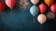 © Arfa_Media - Colorful lanterns and fireworks illuminating night sky during lantern festival