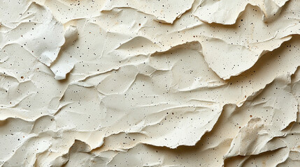 Poster - Textured cream colored paper with crumpled surface, showcasing natural grain and depth. Ideal for backgrounds or artistic projects