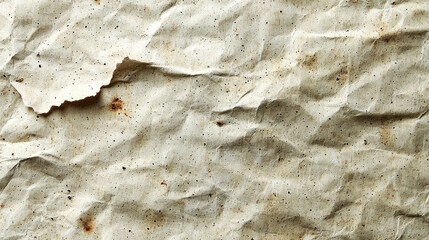 Poster - Crumpled textured paper with natural, rustic appearance, featuring subtle speckles and imperfections, ideal for eco friendly designs and backgrounds