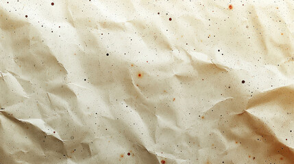 Poster - Crumpled textured paper with speckles and stains, ideal for backgrounds or crafts. This eco friendly material adds rustic touch to any project