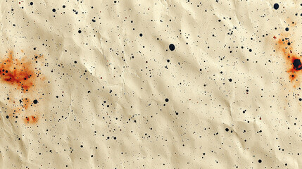 Fototapete - Crumpled textured paper background with black and orange speckles, creating artistic and abstract appearance. Ideal for creative projects and design work