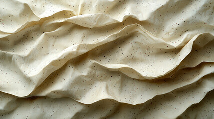 Fototapete - Textured linen paper with wavy, crumpled appearance, featuring subtle speckles. This eco friendly material is perfect for various creative projects and crafts