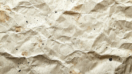 Fototapete - Crumpled textured paper background with natural grain and speckles, ideal for eco friendly designs and crafts. Perfect for adding rustic touch to your projects