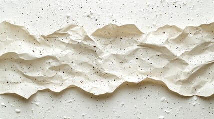 Fototapete - Crumpled textured paper with speckles on white background, ideal for eco friendly designs and crafts. This unique paper adds natural touch to various projects