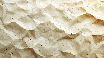 Poster - Crumpled textured paper background with natural grain and speckles, ideal for eco friendly designs and crafts. Perfect for adding rustic touch to your projects