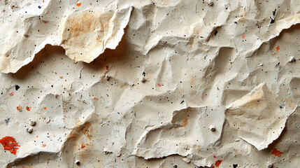 Fototapete - Crumpled textured paper with beige background and colorful specks, creating unique and artistic appearance. Ideal for backgrounds or creative projects