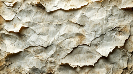 Fototapete - Crinkled textured paper background with natural tones and patterns, ideal for eco friendly designs and artistic projects. unique grain adds depth and character