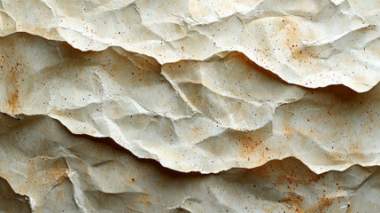 Fototapete - Crumpled textured paper background with natural fibers and subtle stains, ideal for eco friendly designs and artistic projects
