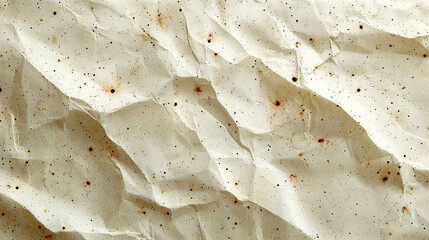 Poster - Crumpled textured paper with speckles and stains, showcasing natural, organic look. Ideal for backgrounds or artistic projects, adding depth and character