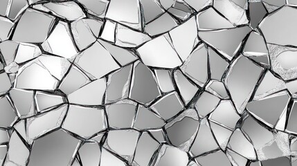 Poster - A close-up of fragmented mirror pieces creating a reflective mosaic effect.