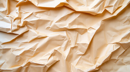 Poster - Crumpled beige paper texture creates vintage and rustic background, perfect for various design projects. Ideal for crafts, scrapbooking, or as unique surface