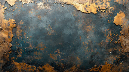 Aufkleber - Vintage grunge texture wall with peeling paint and metallic accents, creating rustic and artistic backdrop. Ideal for interior decoration or design projects