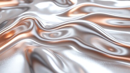 Poster - A close-up of shimmering, wavy metallic fabric reflecting light.