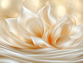 Wall Mural - Elegant cream silk flower blossoms.