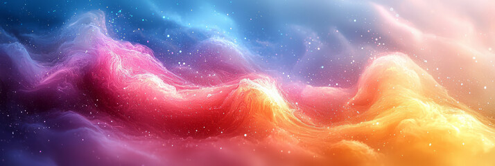 Poster - Pastel gradient background with softly blended colors transitioning from peach to lavender,